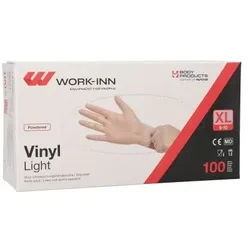 1000 `WORK-INN` Handschuhe, Vinyl gepudert `Light` transparent Größe XL