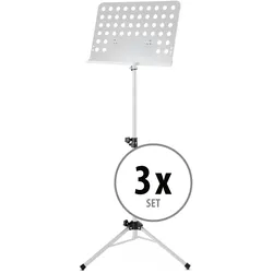 Classic Cantabile Orchesterpult Lochblech Heavy Weiß 3x Set