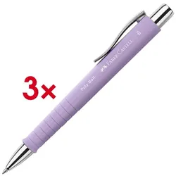 Faber-Castell 3x Kugelschreiber »Poly Ball XB« lila