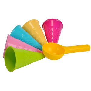 Simba Sandspielzeug 107108605, Sandformen Eis, mit 5 Sandformen und Eislöffel, 6 Teile