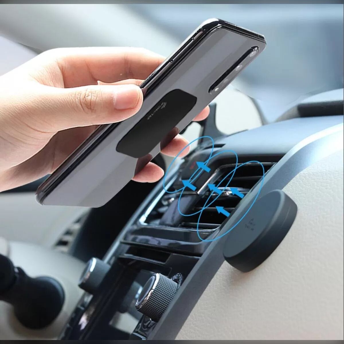 INF Base d'aspiration magnétique en silicone - Aimant puissant, adhésif 3M, universelle pour téléphones et tablettes de moins