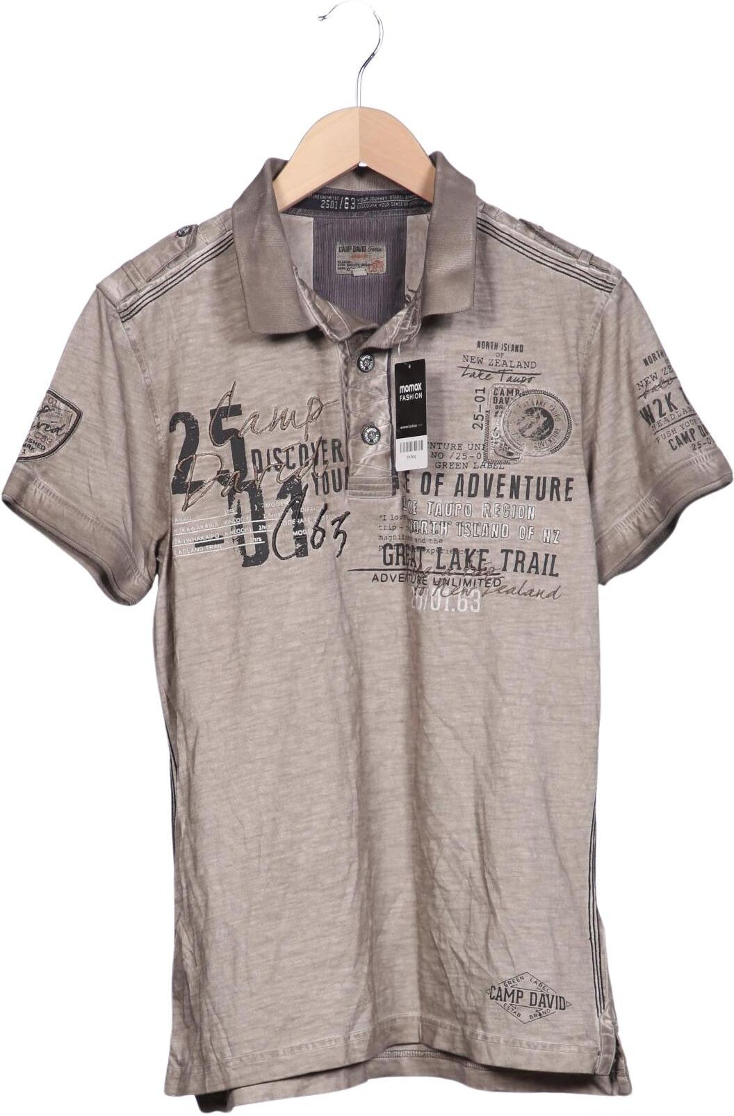 Camp David Herren Poloshirt, Beige, Gr. M, Baumwolle - Second Hand