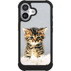 Nivocase Hülle für Apple iPhone 17 Stossfeste Handyhülle NIVOmax Case Schwarz Feder Haustier Katze (Apple iPhone 17), Smartphone Hülle, Schwarz