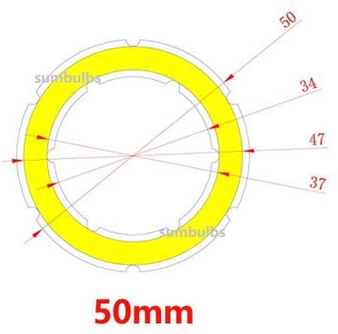 Uplift Essentials Angel Eyes COB LED Ring Light Source For DIY Car Headlights (12V DC) warm White 3000k 50mm 5w