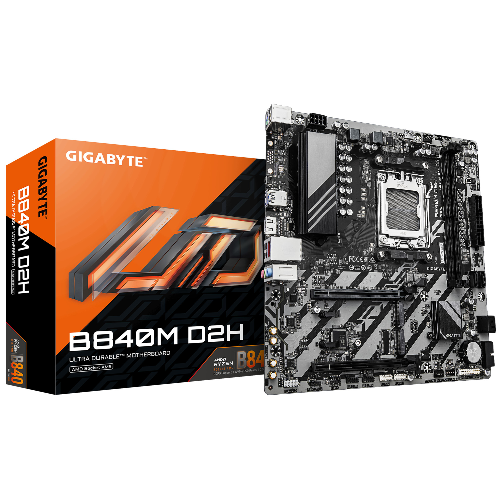 GIGABYTE B840M D2H mATX Mainboard - Sockel AM5