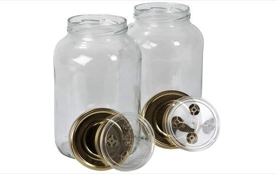 Transparant glazen fermentatievat van 4,25 liter met schroefdeksel voor kombucha en kimchi