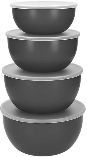KitchenAid 4 Piece Meal Prep Bowls Set with Lids Charcoal Grey