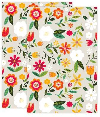 Designer Print Towel Set/2 by Mu Kitchen in Multi Floral