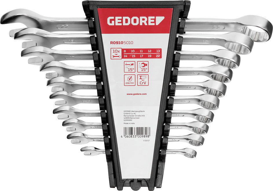 Gedore R09105010 rode ringsleutelsset, 10-delig, 8-22 mm