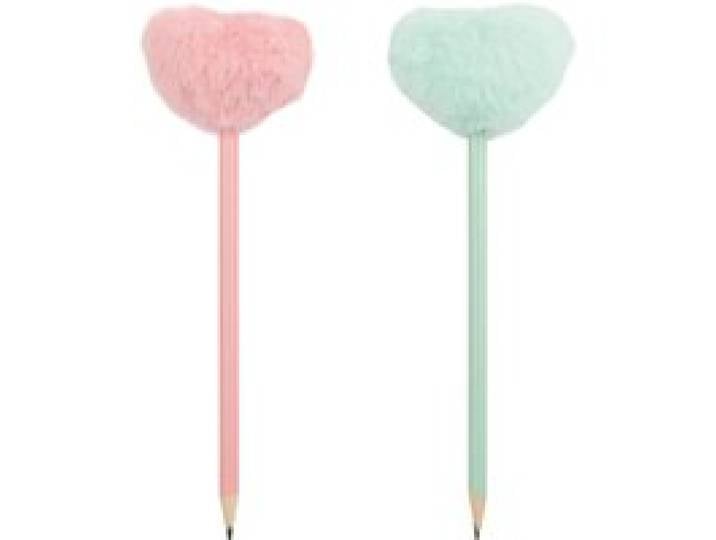 CRELANDO® Carnet avec couverture peluche (stylos cœur)