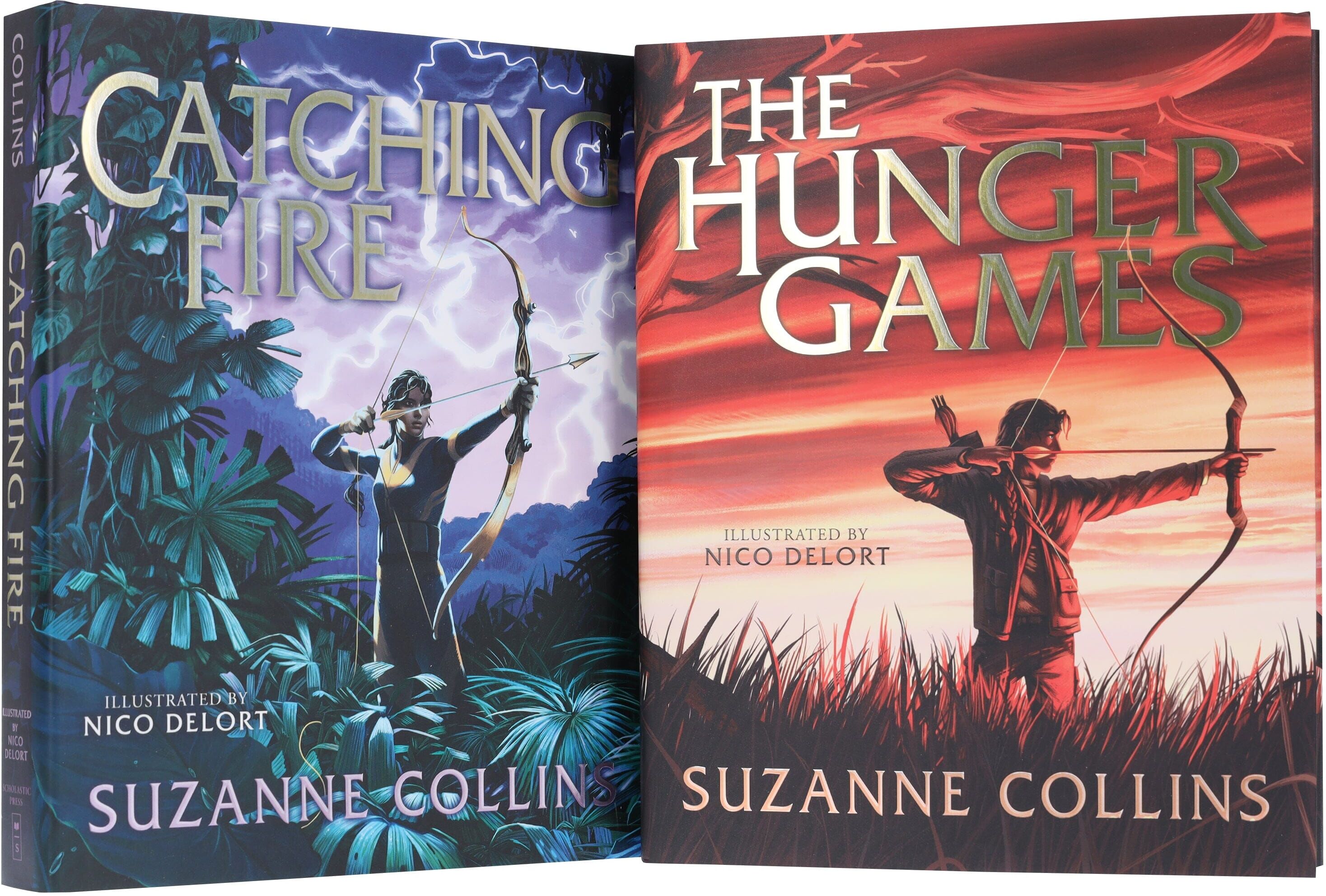 The Hunger Games (Illustrated Edition) by Suzanne Collins 2 Books Collection Set - Ages 12+ - Hardback Scholastic