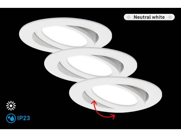 BRILONER LEUCHTEN LED Einbauleuchte FLAT IN , weiß (weiß, neutral), Leuchten, LED Einbauleuchte