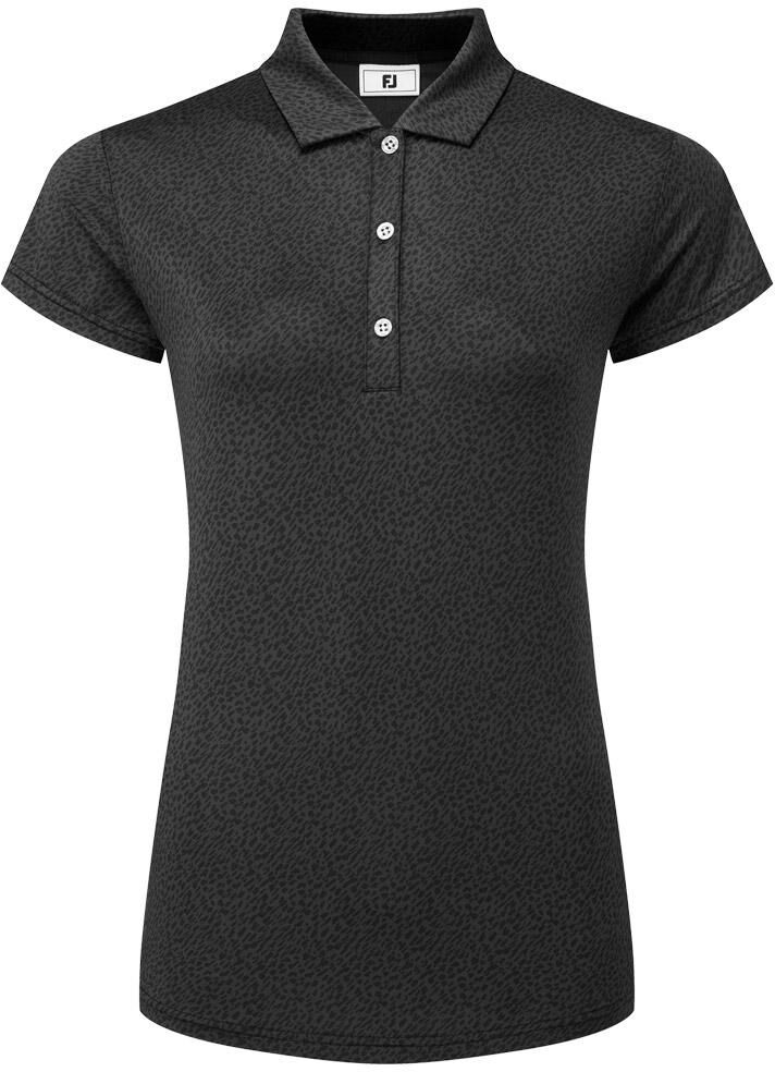 Footjoy  - Animal Print Cap Sleeve Shirt Black - M - Polo