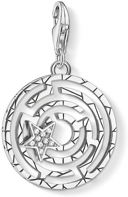 Thomas Sabo 925er Silber Charm Anhänger Labyrinth mit Stern silber