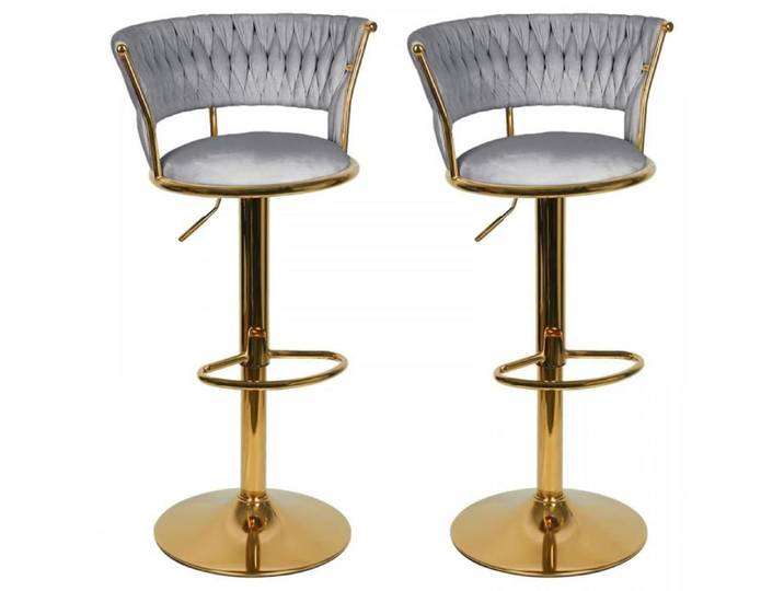 Lot de 2 Tabourets de bar en velours-MENGDA-Hauteur réglable-Chaise de Bar rotation de 360° -Tabouret de comptoir pub cuisine bar