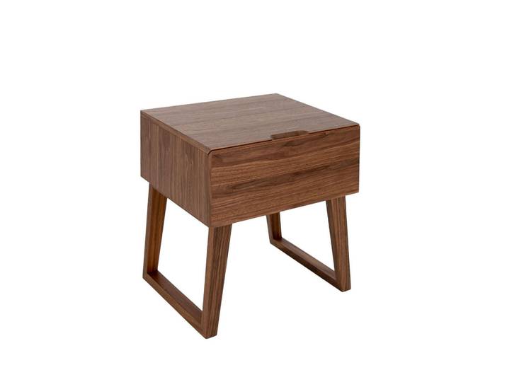 Angel Cerda Angel Cerdá Nachttisch Nussbaum-Furnier, 1 Schublade, Soft-Close, Braun, Echtholz,Schima, Holz Optik, Rechteckig,Rechteckig, eckig, 45x50x40 cm, Schlafzimmer, Nachtkästchen