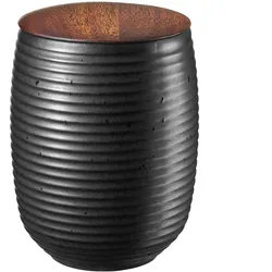 ASA Teedose Japandi schwarz mit Holzdeckel