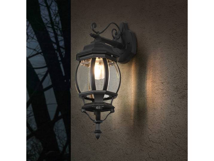 Trio Lighting Außenwandleuchte Elvo, dimmbar, schwarz, Aluminium, Antik