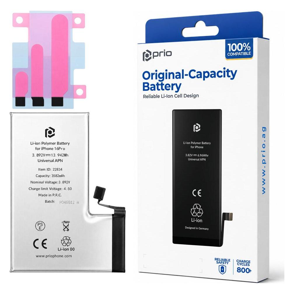 prio Akku für iPhone 16 Pro (Universal APN) (PBA-1137)