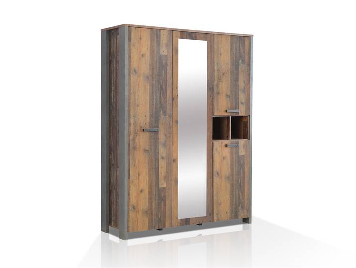 CASSIA Kleiderschrank, Material Dekorspanplatte, Old Wood