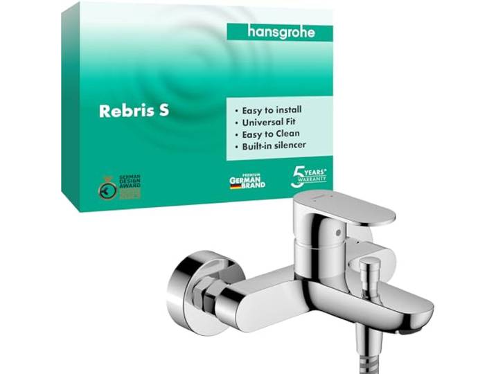 hansgrohe Rebris S Robinet de baignoire en saillie pour salle de bain 2 fonctions Chromé