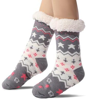 LightInthebox Ultra-Thick Cashmere Slipper Home Socks for Women, Non-Slip Fuzzy Home Socks with Grips, Warm Cozy Christmas Slipper Socks, Soft Inherentinct Winter Socks