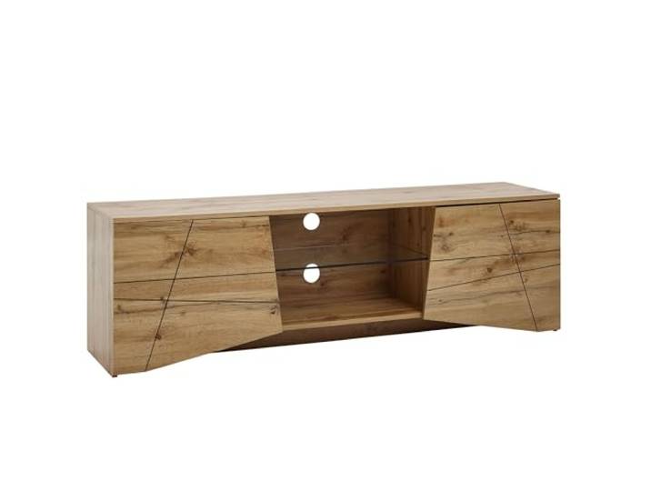 Wohnling lowboard hout eiken decor 160x50x40 cm TV-dressoir met 2 deuren Design TV meubel hoog TV meubel TV meubel modern TV dressoir woonkamer