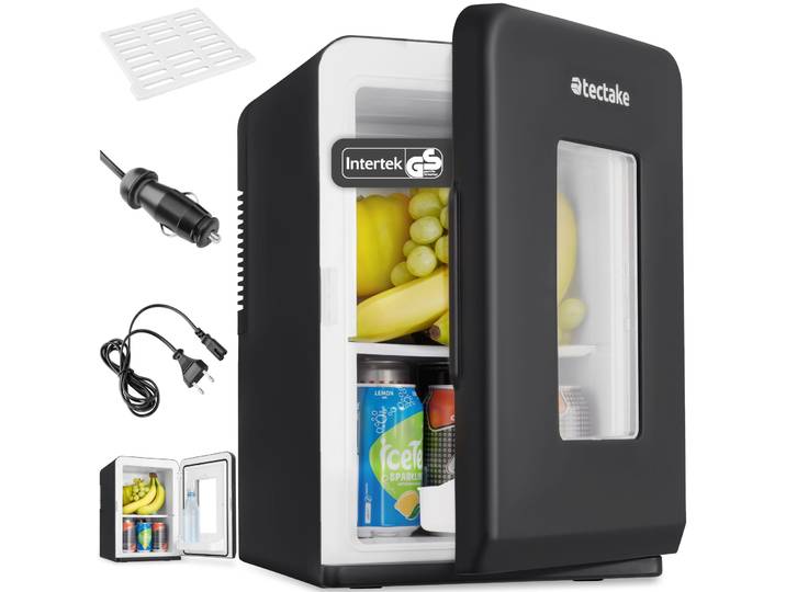 Tragbarer Mini-Kühlschrank mit 2 in 1 Funktion 27x31x41cm - schwarz