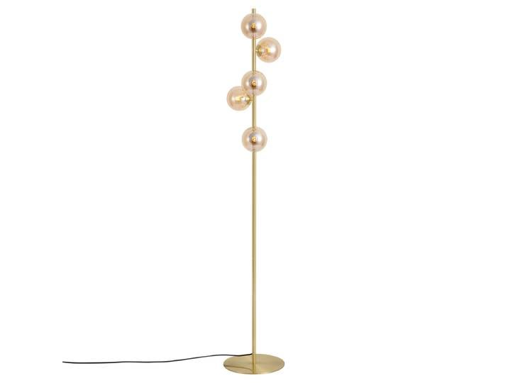Art Deco vloerlamp messing met amber glas 5-lichts - Ryan
