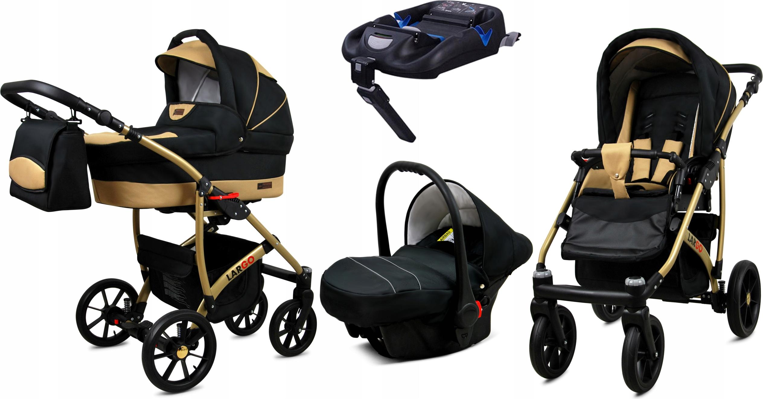 BabyLux Largo | 4in1 Kinderwagen Set | Black Coffe | Kombikinderwagen | Kinderwagenset