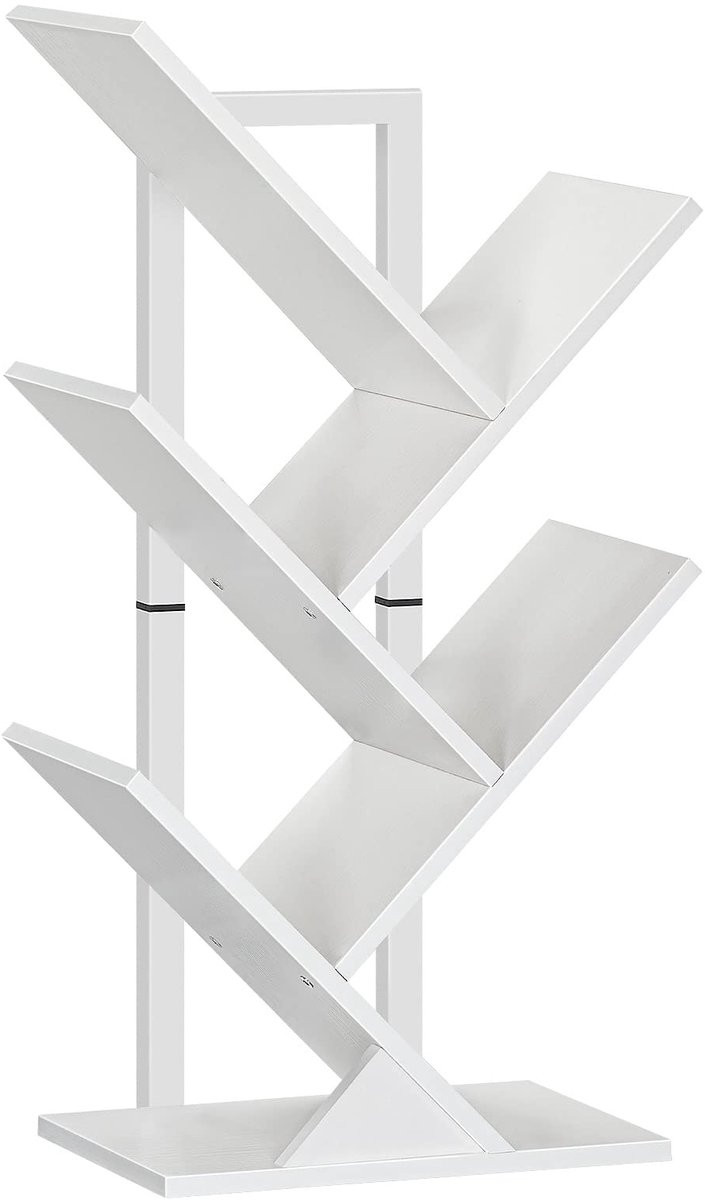 Dailygoody Boekenkast Ladder - Vloerstaand Rek met 4 Niveaus - Wit