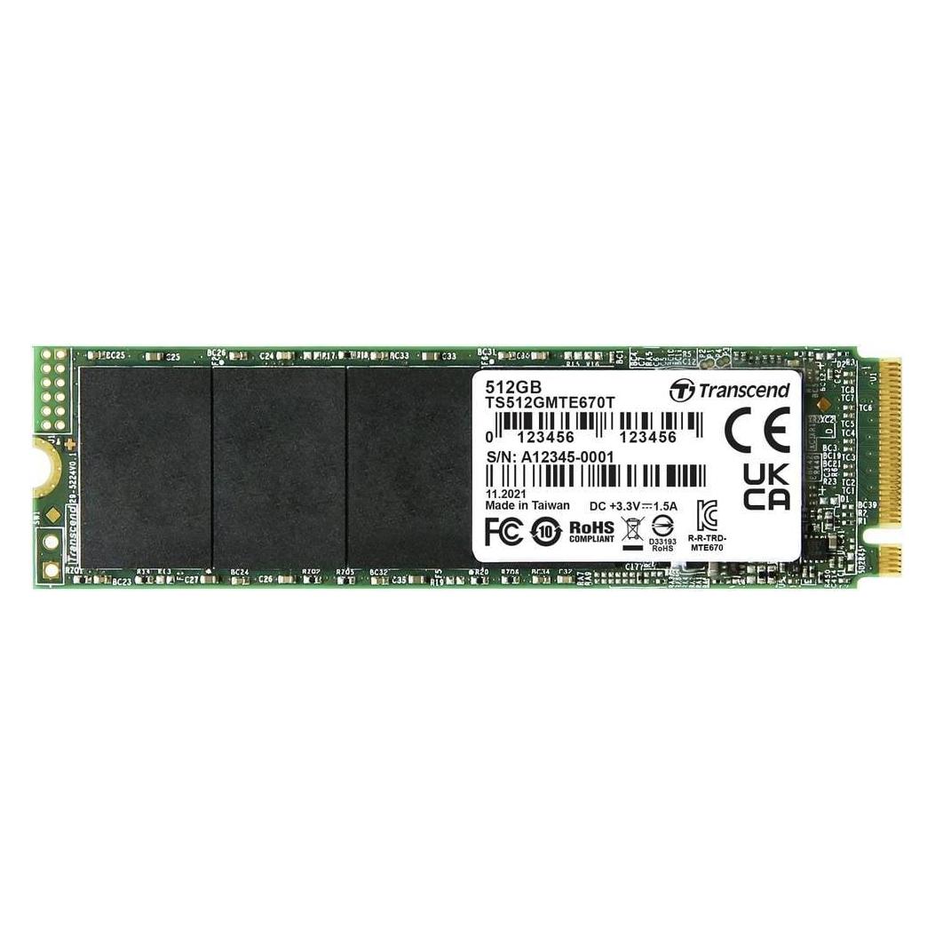 Transcend MTE670T 512GB Interne M.2 PCIe NVMe SSD 2280 PCIe NVMe 3.0 x4 Retail TS512GMTE670T (512 GB, M.2) (TS512GMTE670T)