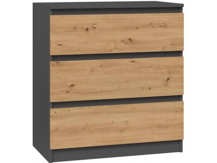 ASTER T3 - Commode de chambre 3 tiroirs - 77x70x40 - Meuble de rangement - Style Scandinave
