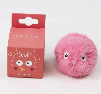 Discount Dollar Deals Interactive Electric Catnip Toy For Kittens Plush, Squeaky Ball With Sound Motion pink