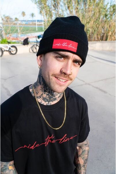 T-Shirt SkatePro RIDE THE LINE (M - Schwarz)
