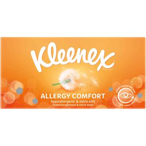 Kleenex Taschentücher allergy comfort, Box, Zellstoff, 3-lagig, hypoallergen & extra soft, 56 Tücher