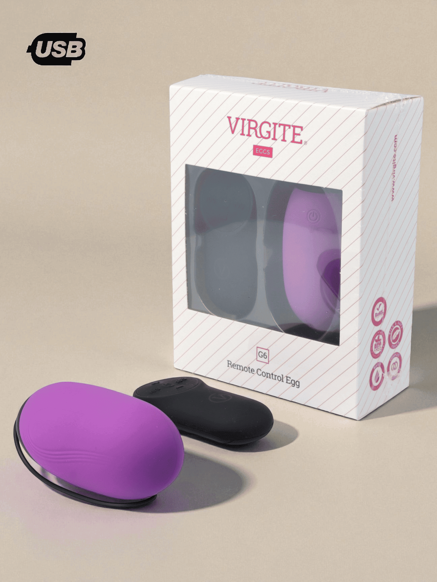Virgite Oeuf Vibrant Rechargeable G6 Violet