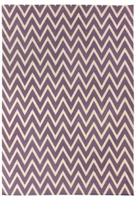 Exquisite Rugs Flatweave flatweave New Zealand Wool Purple/White Area Rug