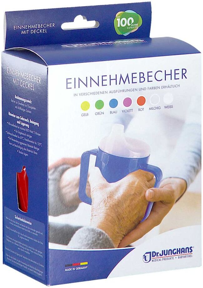 Einnehmebecher mit 2 Griffen+2 Deckel 4+12mm rot 1stk