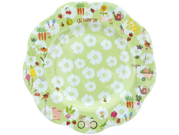 Teller Oh Happy Day grün Melamin D 26 cm