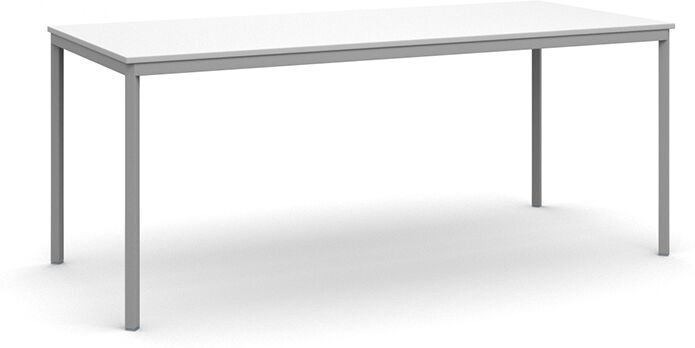 B2B Partner Esstisch BASIC, 180x80 cm, Gestell grau, weiß