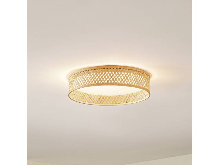 LED Deckenleuchte Eilif Lindby, Holz hell, für Wohn- / Esszimmer, Bambus, Modern