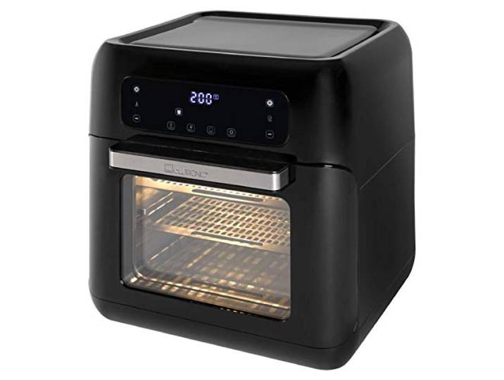 Clatronic Heißluftfritteuse XXL Heißluftfritteuse 11 Liter Minibackofen LED-Touchscreen bis 200 °C Minibackofen mit Umluft 9 Programme 1500 Watt 4 Ebenen Air Fryer FR 3747 H