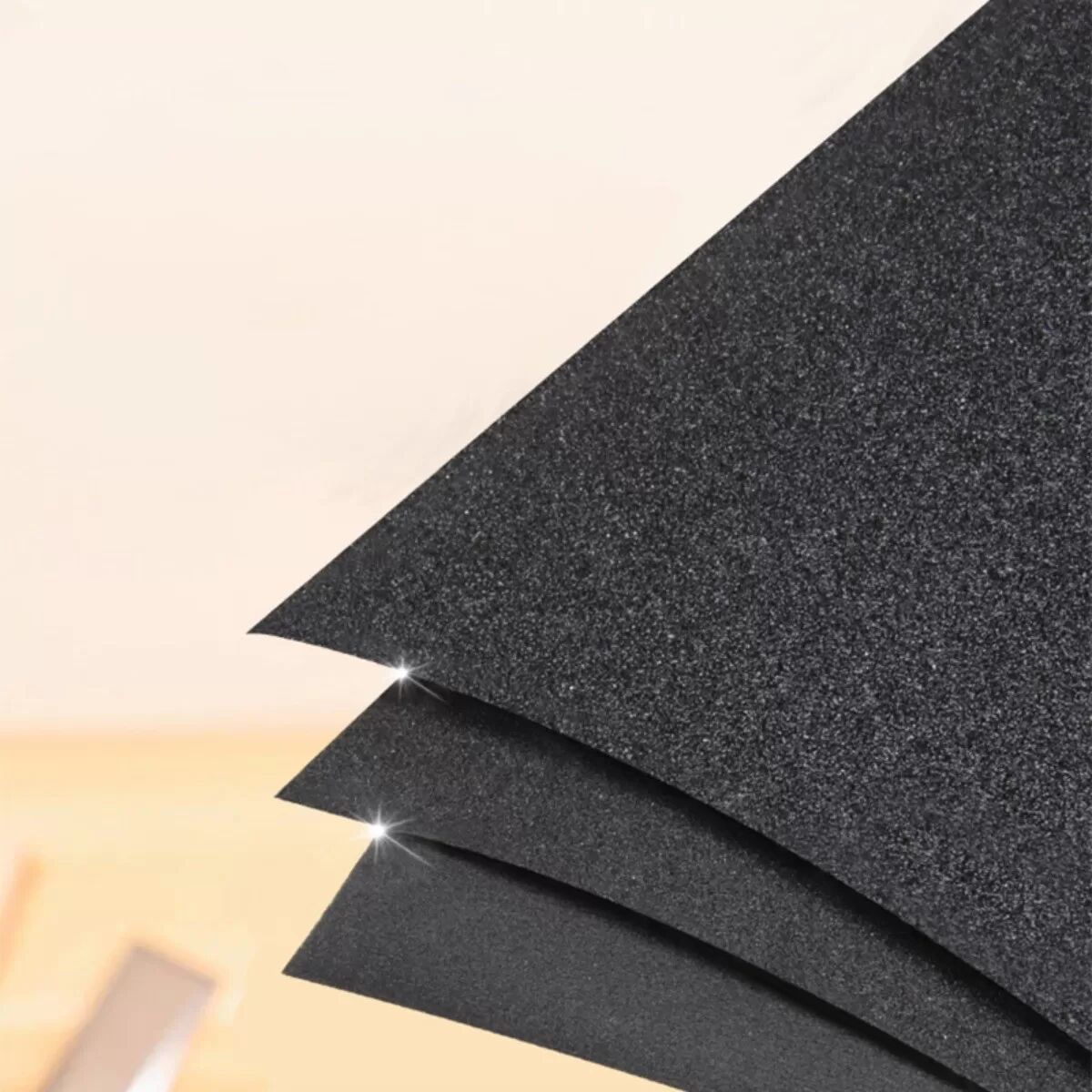 INF Feuilles de papier abrasif 800 grains - Lot de 10 - Oxyde d'aluminium, support en fibre, abrasif velouté, feuilles