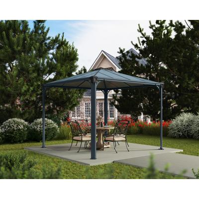 Pavillon PALRAM - CANOPIA "Palermo 3000", grau (anthrazit, anthrazit), B/H/T: 295cm x 276cm x 295cm, Pavillons, BxT: 295x295 cm