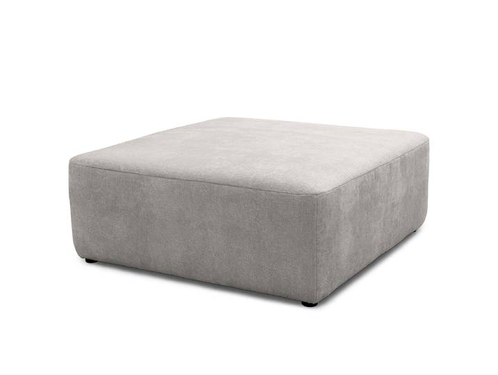 Repose-pieds capitonné 108cm Argenté Tissu chenille Pelagia: Gris argenté