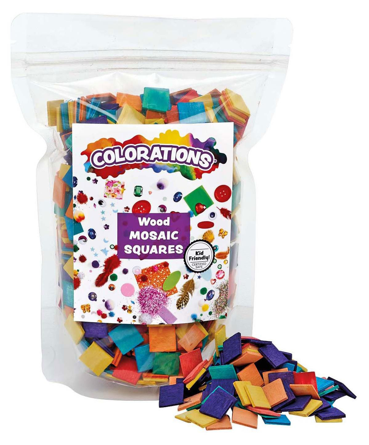 Colorations Houten mozaïek bouwstenen, 1000 stuks, kleurrijk speelgoed