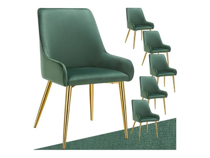 tectake Esszimmerstuhl Polsterstuhl (Set, 6 St), Ergonomische Formgebung der Rückenlehne