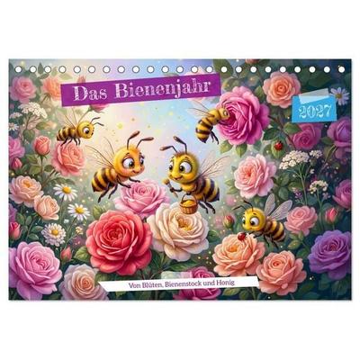 Das Bienenjahr - Von Blüten, Bienenstock und Honig (Tischkalender 2027 DIN A5 quer), CALVENDO Monatskalender