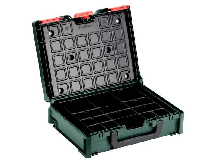 Metabo metaBOX 118 Organizer mit 12 Sortimo Einsatzboxen für Kleinteile\, Zubehör